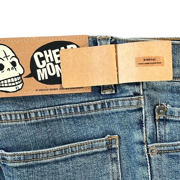 Cheap Monday Tight Dark Clean Wash Slim Fit Blue Jeans Size 30 (29) x 32 NWT $78 - Picture 7 of 8
